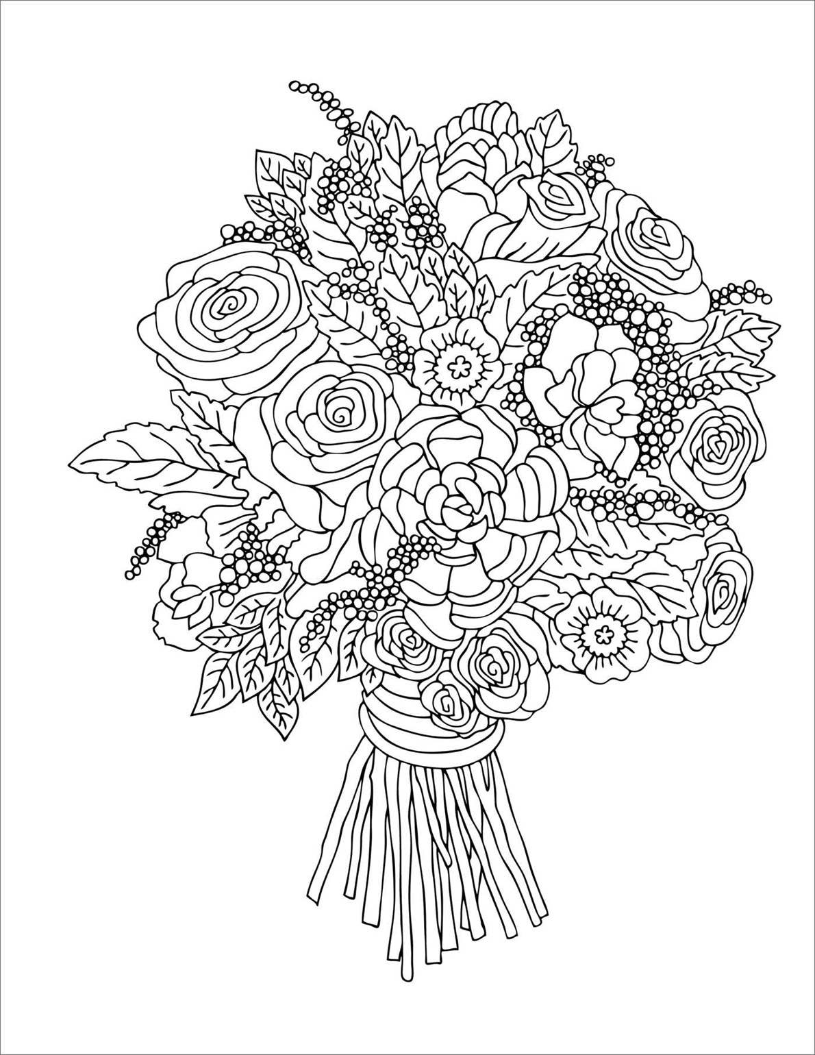 Stress Relief Flower Coloring Book For Adults