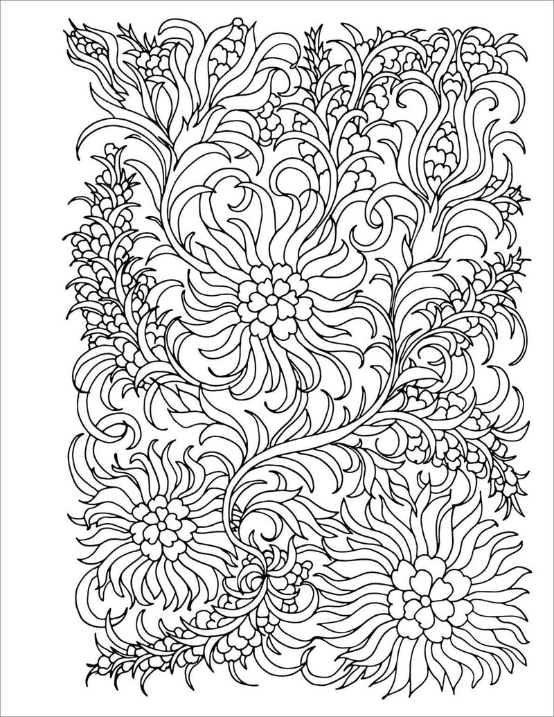 Stress Relief Flower Coloring Book For Adults