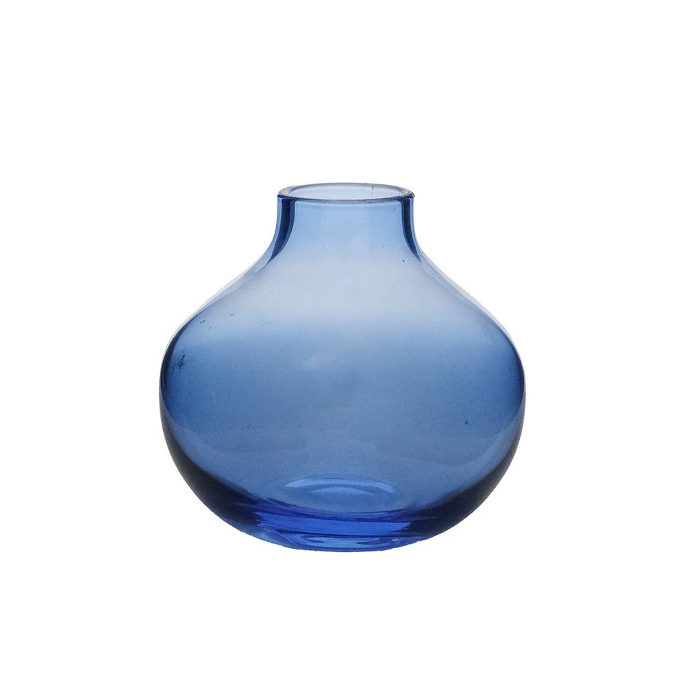 Hand-Blown Colored Glass Bud Vase: Amber