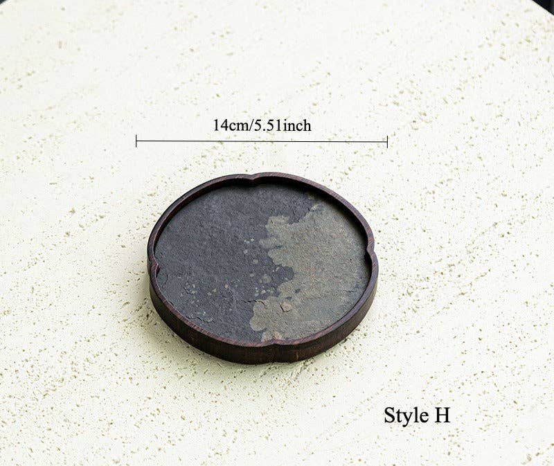 Gohobi Wabi-Sabi Stone Panel Tea Tray: Style F